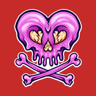 Heart Skull Purple T-Shirt