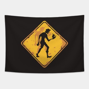 Smartphone Zombie Sign Tapestry