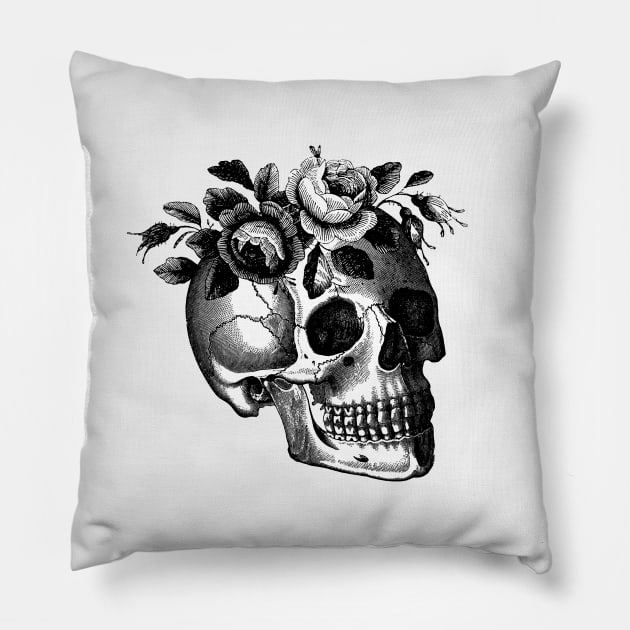 Memento Skull Pillow by LadyMorgan