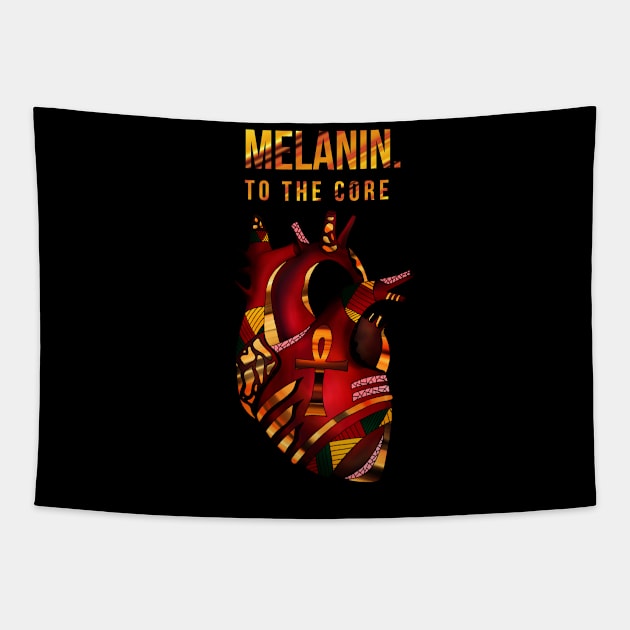 Melanin Heart - Melanin To The Core Tapestry by kenallouis