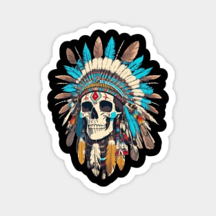 Native American Chief Skull Magnet