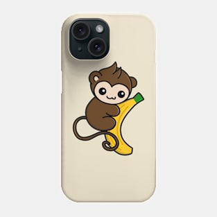 Monkey hugs a banana Phone Case