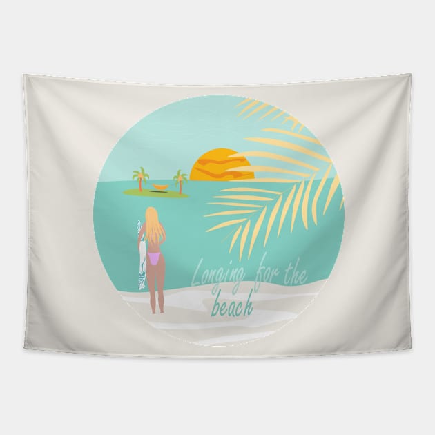 Longing for the beach Tapestry by SweetCoolVibes