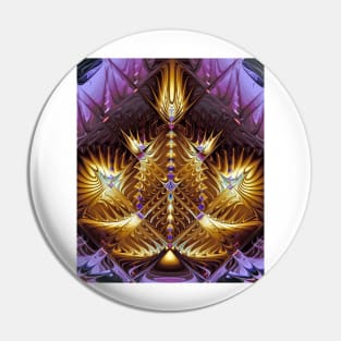 Purple and Gold Ornate Pattern Pin