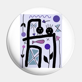 Kids Head to Head Stick Figure Pin