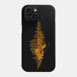New York City Skyline Colorful Watercolor in rust orange and brown Phone Case
