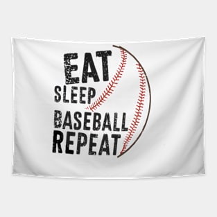 Eat Sleep Baseball Repeat Funny Baseball Player Tapestry