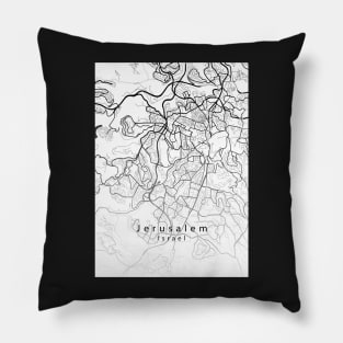 Jerusalem Israel City Map Pillow