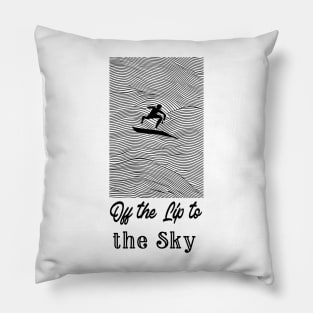 off the lip to the sky, surf girl vibes, v3 Pillow