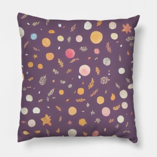 Lovely hand drawn space seamless pattern with planets and stars, cute background Pillow