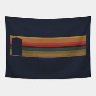 13th Doctor Rainbow Stripes - TARDIS cut out Tapestry