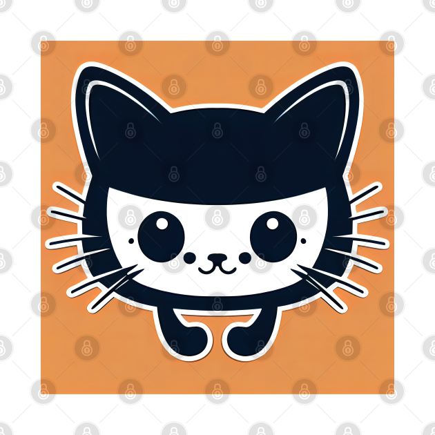 Cartoon cat character icon logo by DyeruArt