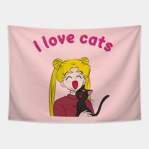 I love cats Tapestry by MigiDesu