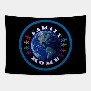 Earth Family Home Tapestry