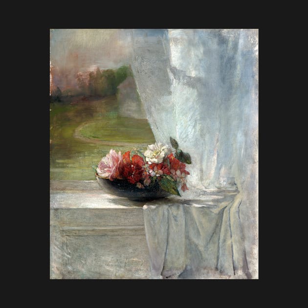 John La Farge Flowers on a Window Ledge by pdpress