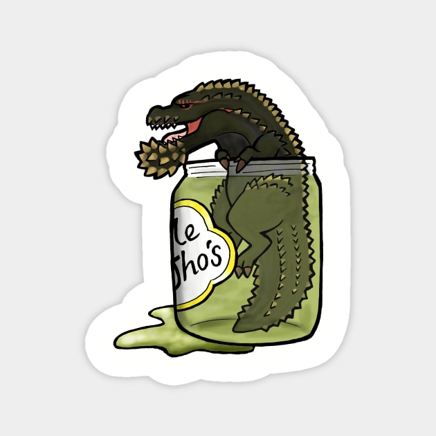 The Terrifying PickleJho Magnet by mdaviesart