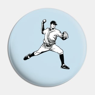 Baseball Pitcher Retro Pin
