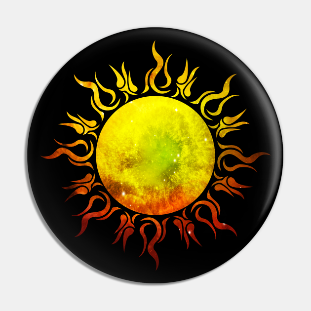 Burning Sun Tribal Tattoo Star Universe - New Age - Pin | TeePublic Burning Sun Tribal Tattoo Star Universe - New Age - Pin | TeePublic