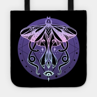 Luna Moth & Snakes Illustration: Pastel Goth Soft Grunge Colors Tote