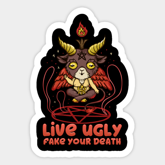 Live Ugly Fake Your Death Cute Anime Baphomet Satan Sticker Teepublic These are the ugliest anime characters i've seen (at the moment). live ugly fake your death cute anime baphomet