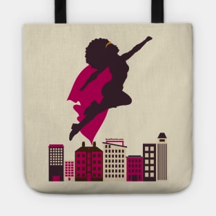 SuperHero Flying Above City -Blerd Tote