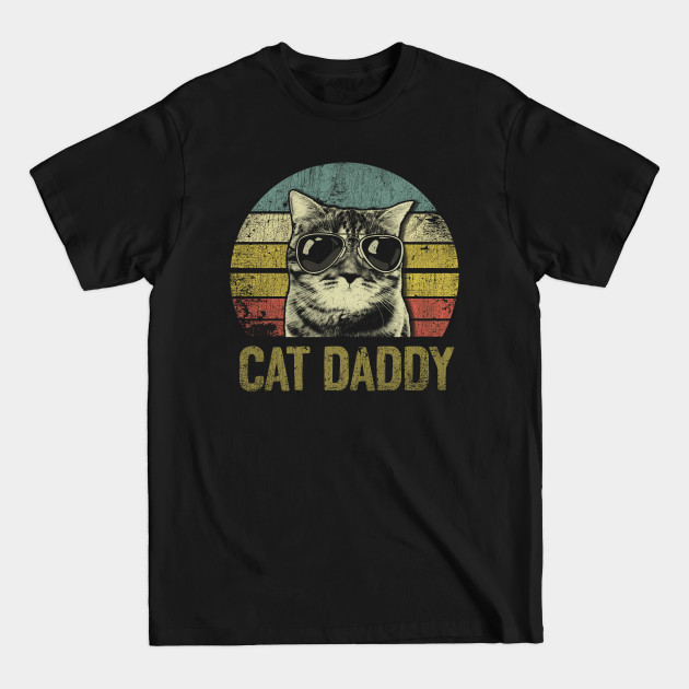 Discover Vintage Cat Daddy Funny Cat Dad Retro Gifts Men - Cat Daddy Funny Cat Lover Gift For Men - T-Shirt