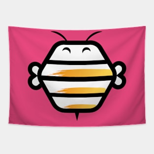 Cute Sleeping Bee In Black White & Orange Tapestry