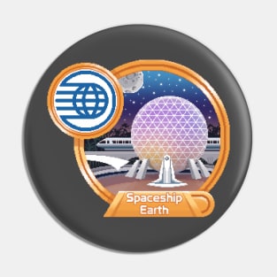 Spaceship Earth Pixel Art Pin