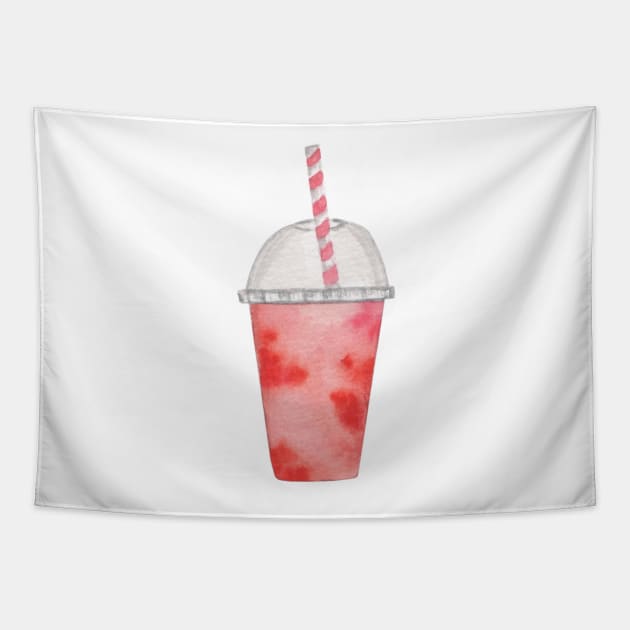 Strawberry milkshake Tapestry by GinaaArts