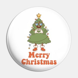 Merry christmas funky groovy christmas tree Pin