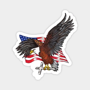 American Eagle with Cross Magnet