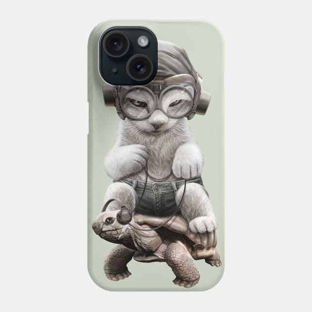 CAT RIDING TORTOISE Phone Case by ADAMLAWLESS