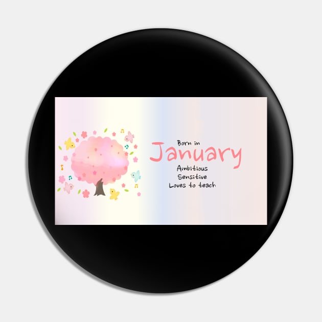 January Birthday gift idea Pin by Qwerdenker Music Merch