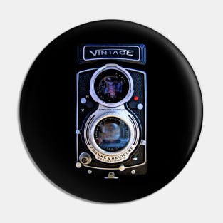 Classic Retro vintage black double lens camera Pin