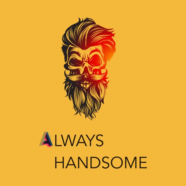 Always handsome skull with hair and beard by VISUALIZED INSPIRATION