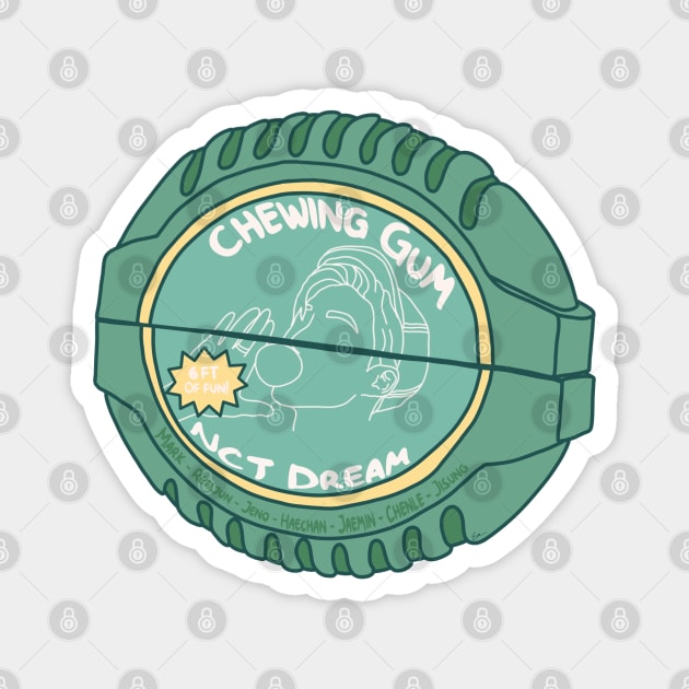 NCT Dream Chewing Gum Tape Green Version Magnet by egick11