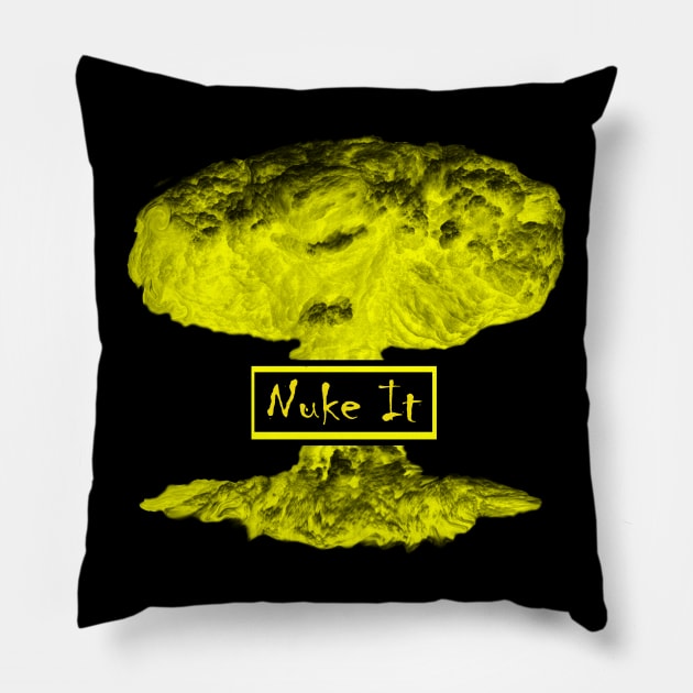 Nuke It atomic bomb vintage explosion Pillow by Jakavonis