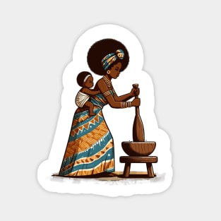 Afrocentric Mother And Baby Magnet