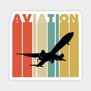 Colorful plane with aviation text and lines Magnet