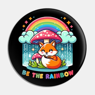 Mystic Rainbow Fox Shelter Pin