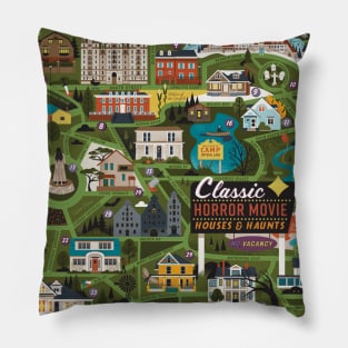 Classic Horror Movie Map Pillow