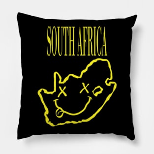 Vibrant South Africa x Eyes Happy Face: Unleash Your 90s Grunge Spirit! Pillow