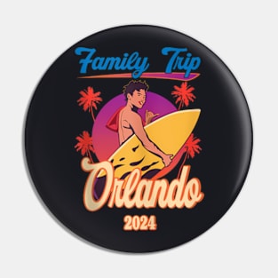 Family Trip Orlando 2024 Summer Vacation Beach Family Pin