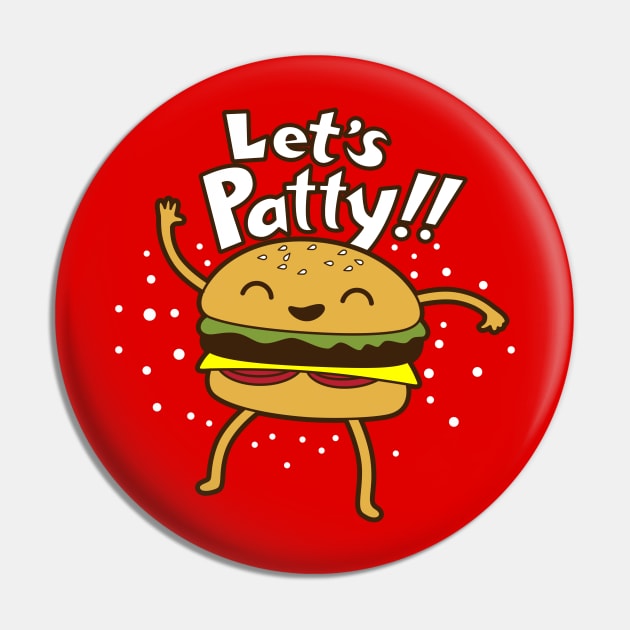 Funny Kawaii Burger Pun Party Cartoon Gift for Burger Lovers Pin by BoggsNicolas