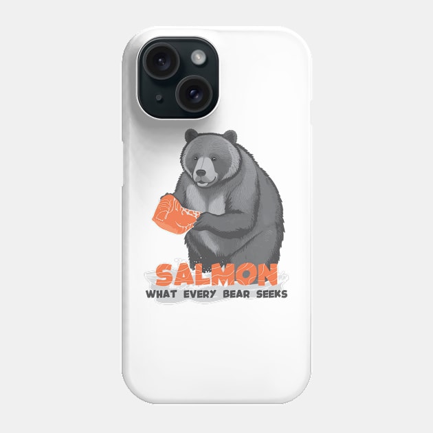 Bear Meets Salmon Phone Case by NONGENGZ