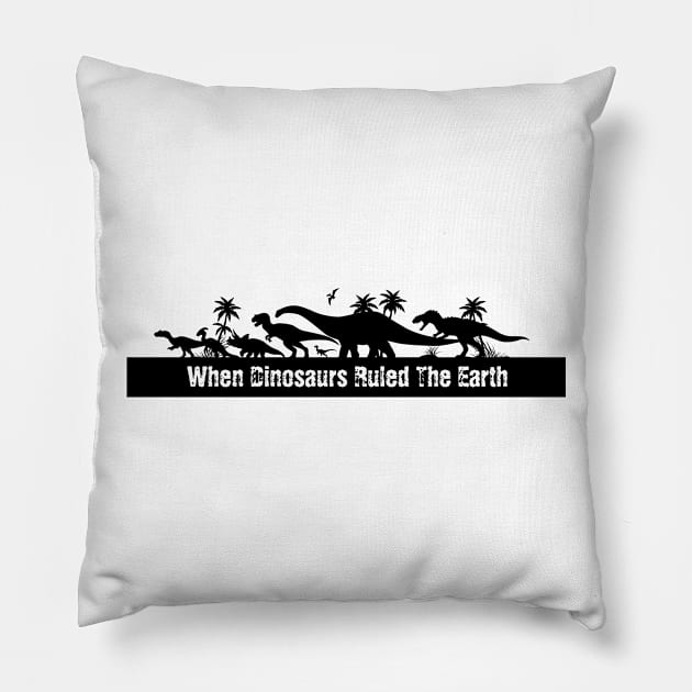 Dinosaur Silhouettes Pillow by SakuraDragon