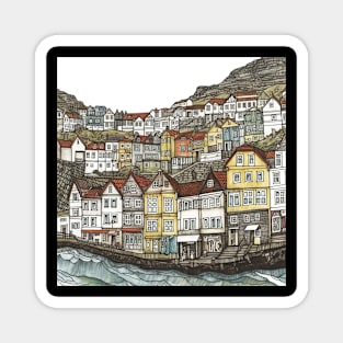 Faroe Islands city drawing Magnet