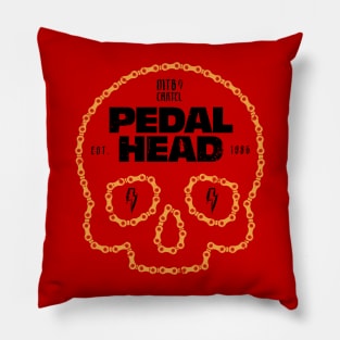 Skull Chain PedalHead Mountain Biking Graphic - Rust Pillow