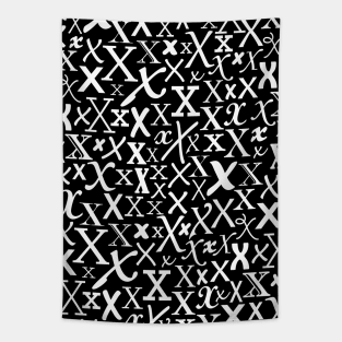 X - Typography (White) Tapestry