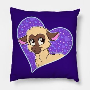 Sweet Sheep - Valentine's Day (Grape Soda,Close-up) Pillow